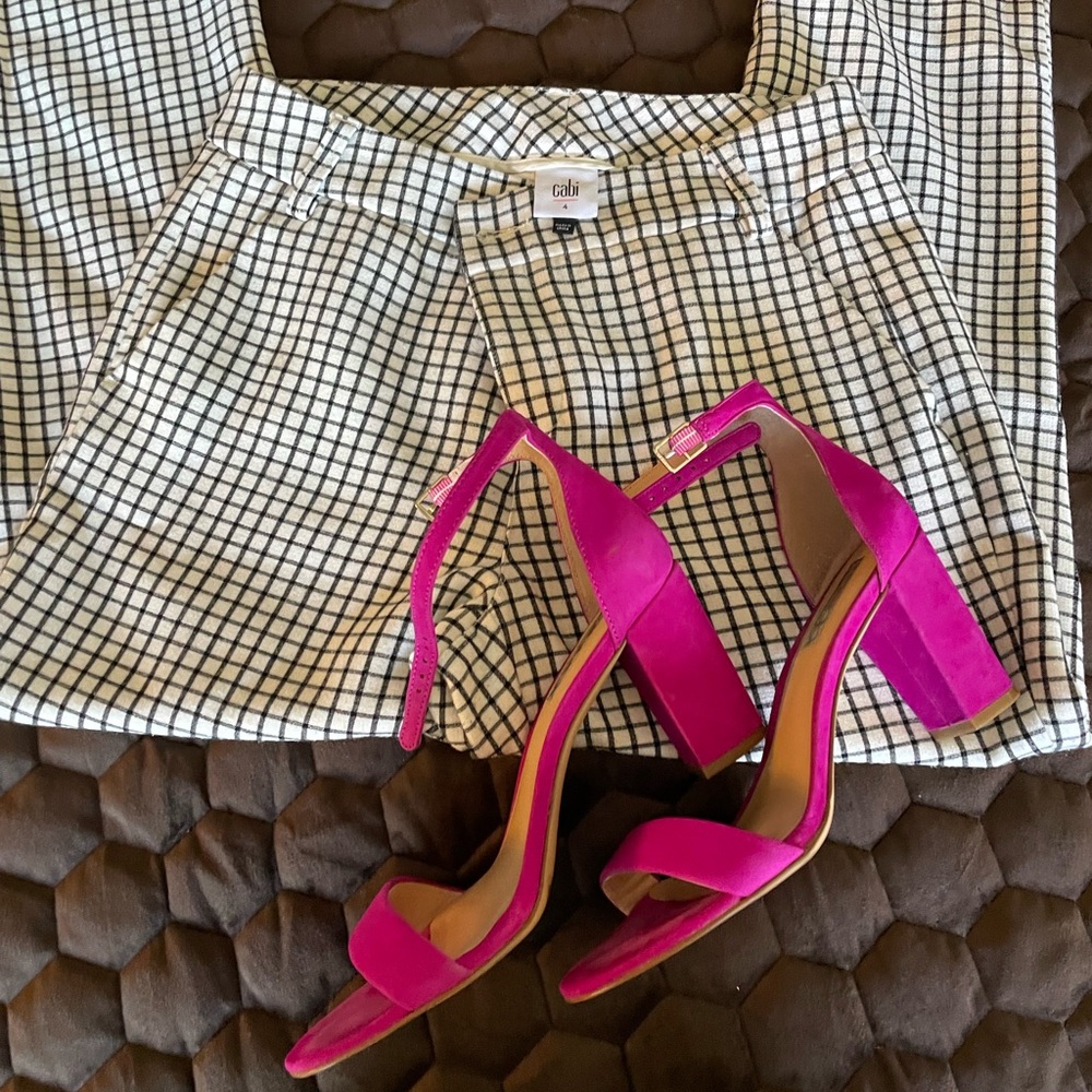 CABI checkered ankle pant